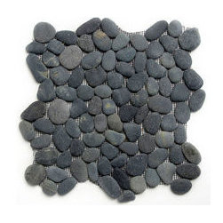 Black Slate Tile Collection - Hakatai River Stone 1'x1' - Products