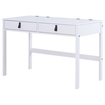 Memomad Bali Home Office Solid Wood Desk with Drawers (Off-White)