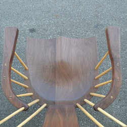Walnut Curved Backed Spindle Armchair - Dining Chairs