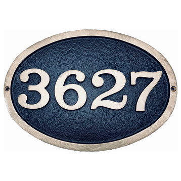 Custom Address Plaque: Traditional Large Brass Oval Sign