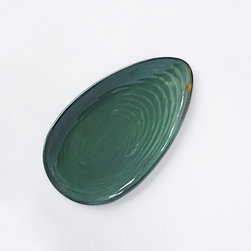 Leaf Shaped Olive Colored Platter - Serving Dishes & Platters