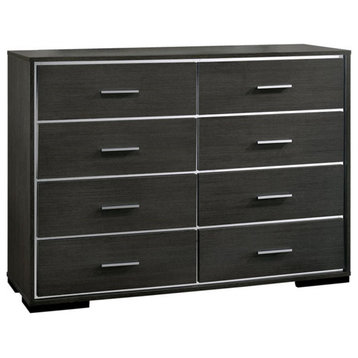 Bowery Hill Contemporary Wood 8-Drawer Dresser in Warm Gray