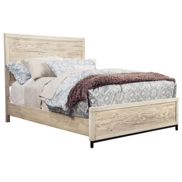 Origins by Alpine Malibu Full Wood Bed in Distressed White