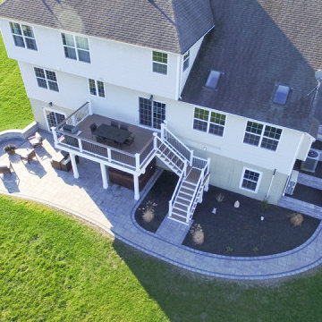 Two-Story Custom Deck with Fire Pit