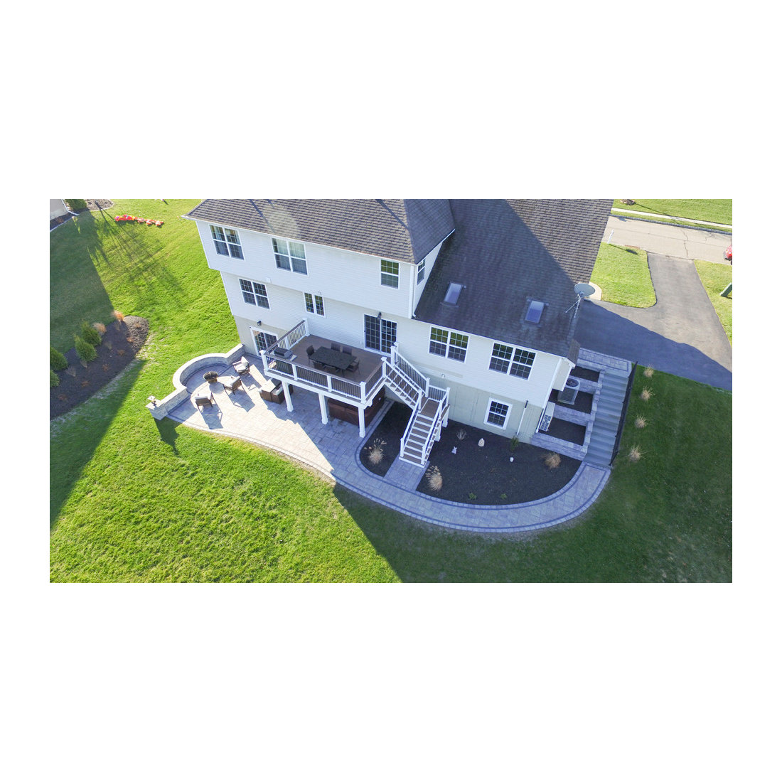 Two-Story Custom Deck with Fire Pit