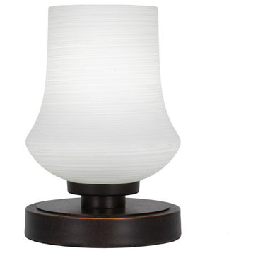 Luna 1-Light Table Lamp, Dark Granite/Zilo White Linen