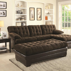 Coaster 503878 Janie Brown Sectional Sofa With Ottoman - Living Room Furniture Sets