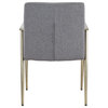 Modrest Sabri Contemporary Grey and Antique Brass Arm Dining Chair