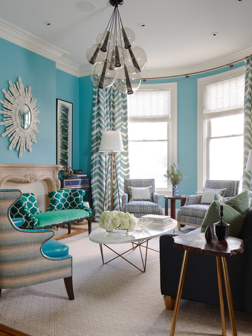 Turquoise Living Room | Houzz