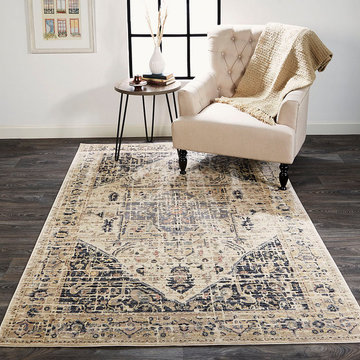 Huron Area Rug - Charcoal/Beige