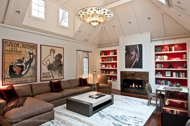 Photo of a contemporary home design in Boston.