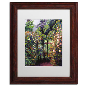 David Lloyd Glover 'Quiet Garden Entrance' Art, Wood Frame, 11"x14", White Matte