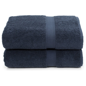 Linum Home Textiles Sinemis Terry Bath Towels, Set of 2, Navy