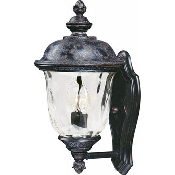 Two Light Oriental Bronze Water Glass Glass Wall Lantern