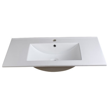 Allier Integrated Sink/Countertop, White, 36"