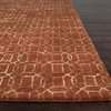 Transitional Gradation Pattern Red /Orange Wool/Silk Tufted Rug - BQ04, 3.6x5.6