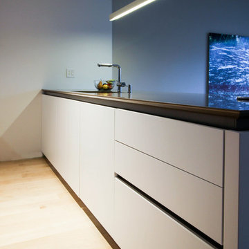 Park Slope, Brooklyn, New York Handleless modern kitchen in white