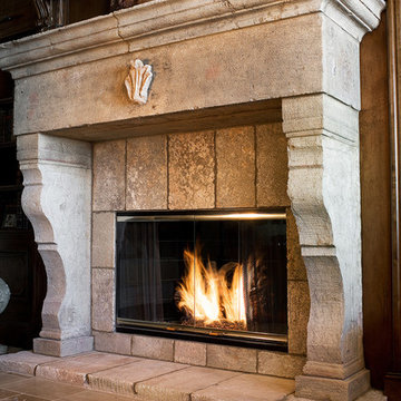 Reclaimed & Rustic Hand carved living room Fireplace Mantel