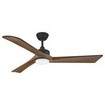 HInkley - Hinkley Sculpt 60" Integrated LED Indoor/Outdoor Ceiling Fan, Matte Black - Sculpt defines modern elegance. Its Solid Wood blades are complemented by a clean etched opal glass, seamlessly adding the adequate amount of contemporary character. Sculpt features solid wood blades and is available in Matte Black with Walnut blades or Graphite with Driftwood blades. Sculpt is DAMP rated, making it perfect for both interior and outdoor settings.