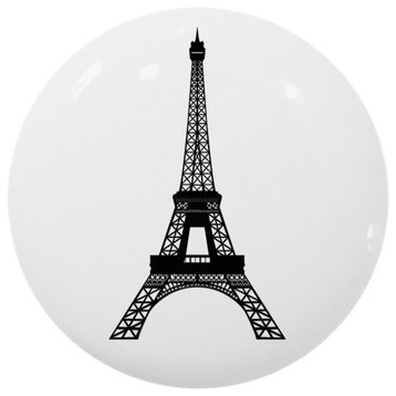Black Eiffel Tower Ceramic Cabinet Drawer Knob