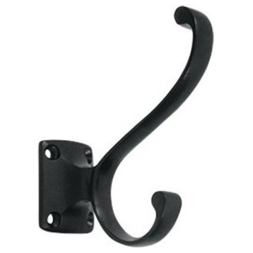 Deltana CAHH35 Double Prong Coat and Hat Hook - Black