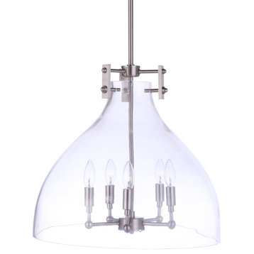 Craftmade 55895 Chardonnay 5 Light 20"W Pendant - Brushed Polished Nickel