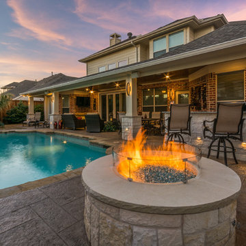 Outdoor Living Room With Summer Kitchen