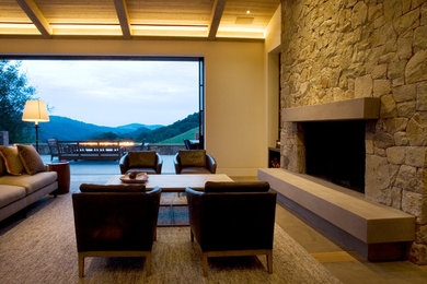 Living room - rustic living room idea in Other
