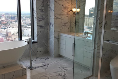 Inspiration for a contemporary bathroom remodel in Denver