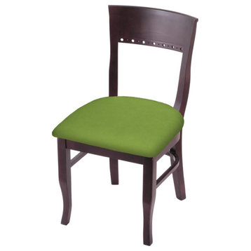 3160 18 Chair with Dark Cherry Finish and Canter Kiwi Green Seat