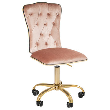 Elise Tufted Vanity Chair, New Pink