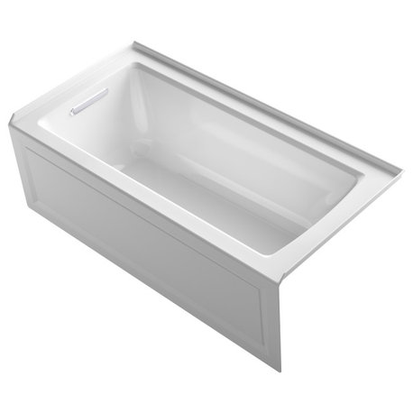 Kohler K-1946-LA Archer Three Wall Alcove Soaking Tub - White