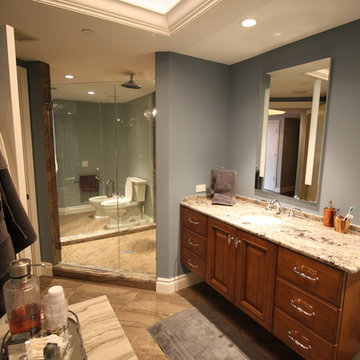Longboat Key Transitional Bathroom with Floating Cabinets