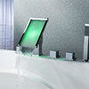 Fontana Triple Handle LED Waterfall Bath-Tub Faucet