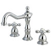 Kingston Brass Widespread Bathroom Faucet With Brass Pop-Up, Polished Chrome