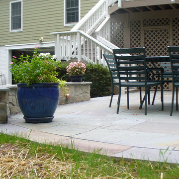 Custom Patio defined by custom wall