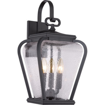 Quoizel PRV8409K Province 3 Light Outdoor Lantern in Mystic Black