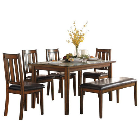 Lexicon Delmar 6 Piece Wood Dining Set in Espresso