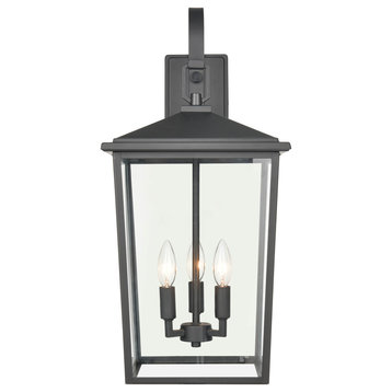 Fetterton Collection 3 Light 11" Outdoor Wall Sconce, Powder Coat Black