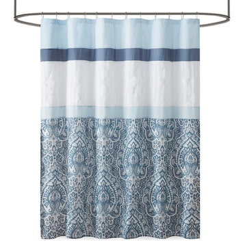 100% Polyester Microfiber Embroidery Printed Shower Curtain