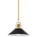 Hudson Valley Lighting - Hudson Valley Lighting 2613-AGB/BK Syosset - One Light Pendant - Warranty -  ManufacturerSyosset One Light Pe Aged Brass Black ShaUL: Suitable for damp locations Energy Star Qualified: n/a ADA Certified: n/a  *Number of Lights: Lamp: 1-*Wattage:8w E26 Medium Base bulb(s) *Bulb Included:Yes *Bulb Type:E26 Medium Base *Finish Type:Aged Brass