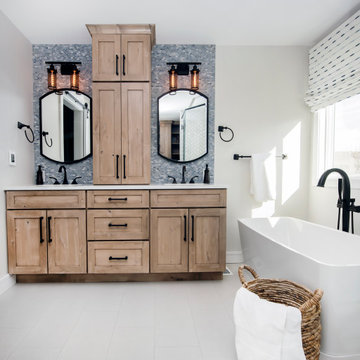Knotty Alder Primary Bath Cabinets
