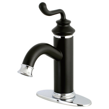 Fauceture Single-Handle Monoblock Bathroom Faucet, Matte Black/Polished Chrome