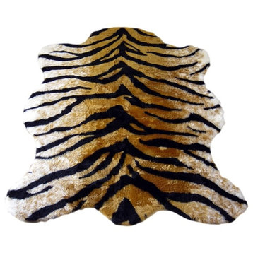 Faux Tiger Skin Pelt Rug, 40"x55"