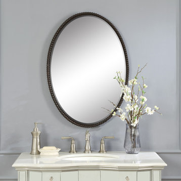 Uttermost Sherise Oval Mirror, Oil Rubbe Bronze