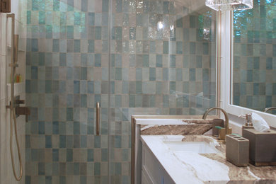 Example of a transitional bathroom design in Cleveland