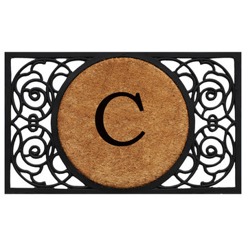 Armada Circle Monogram Doormat 18"x30", Letter C