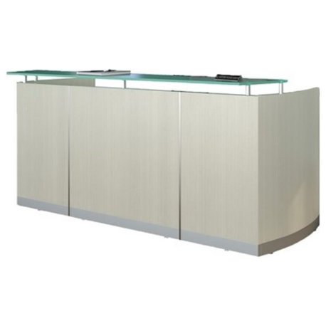 Mayline Medina Series Engineered Wood Reception Station in Sea Salt Gray