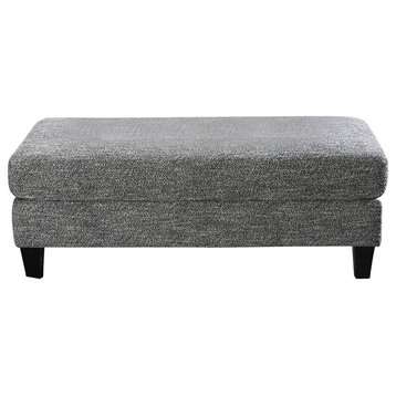 Bowery Hill Modern & Transitional Upholstered Ottoman in Gray