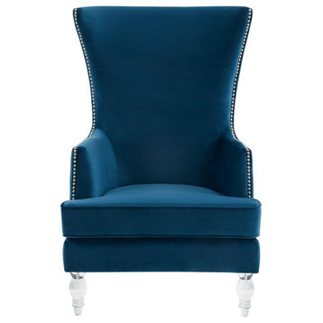 Safavieh Couture Geode Modern Wingback Chair, Navy